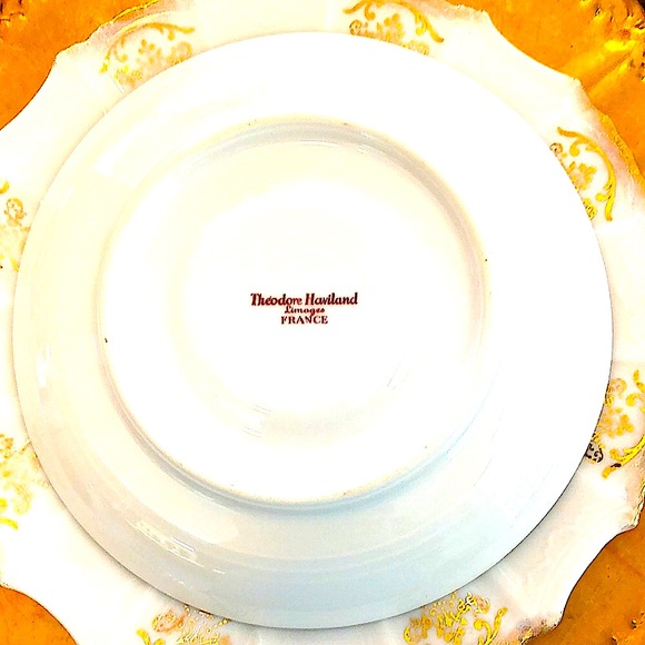 EUC- Theodore Haviland Limoges Double Handled Bouillon & Under Plate - Picture 10 of 12